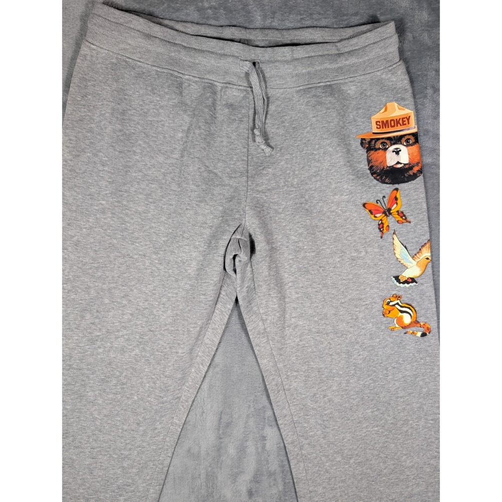 Smokey Bear Jogger Sweatpants Womens Extra Large XL Gray Fleece Jerry Leigh - Picture 6 of 13
